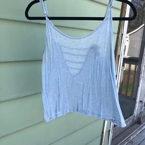 Blue tank crop top